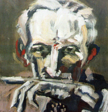 Pene, cabeza y mano -30x27cm - Óleo Tabla -1999